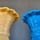 Paire de vases opaline de foire début XX