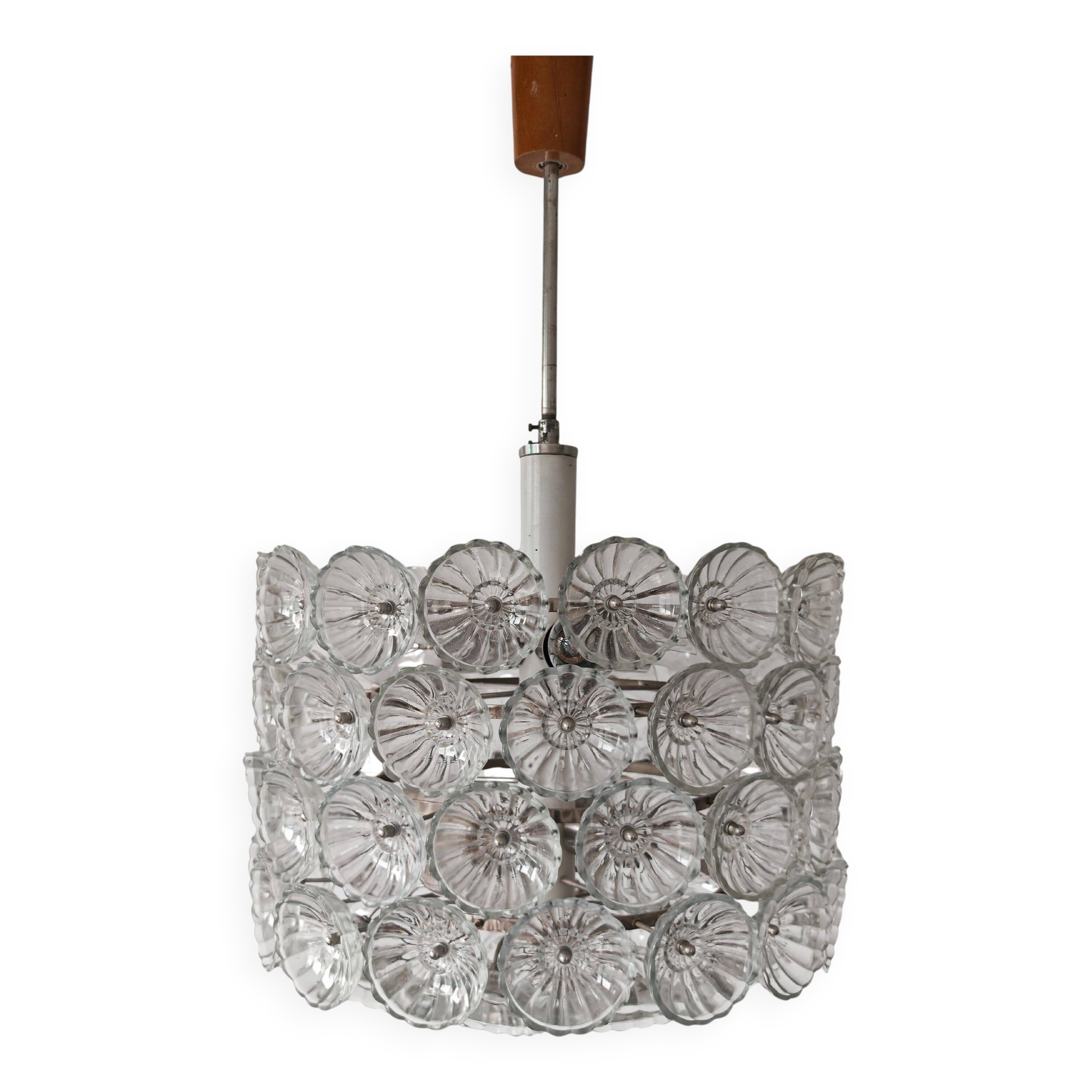 Large floral chandelier Mid Century Modern attributed to Emil Stejnar 1970s