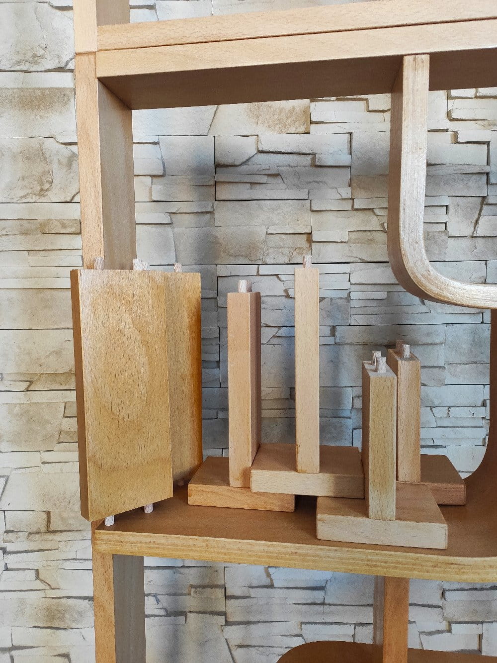 Bent plywood wall, bookcase, flowerbed, Volak by Holesov, 1960s Czechoslovakia