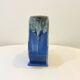 Large vintage art deco pitcher alpho in fat lava blue ceramic vase signed