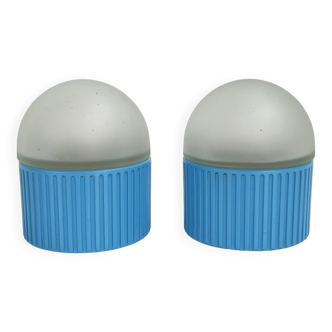 Pair of Blue Bulbo lamps by R. Barbieri & G. Marianelli for Tronconi, 1980