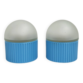 Paire de lampes Bulbo Bleues par R. Barbieri & G. Marianelli pour Tronconi, 1980