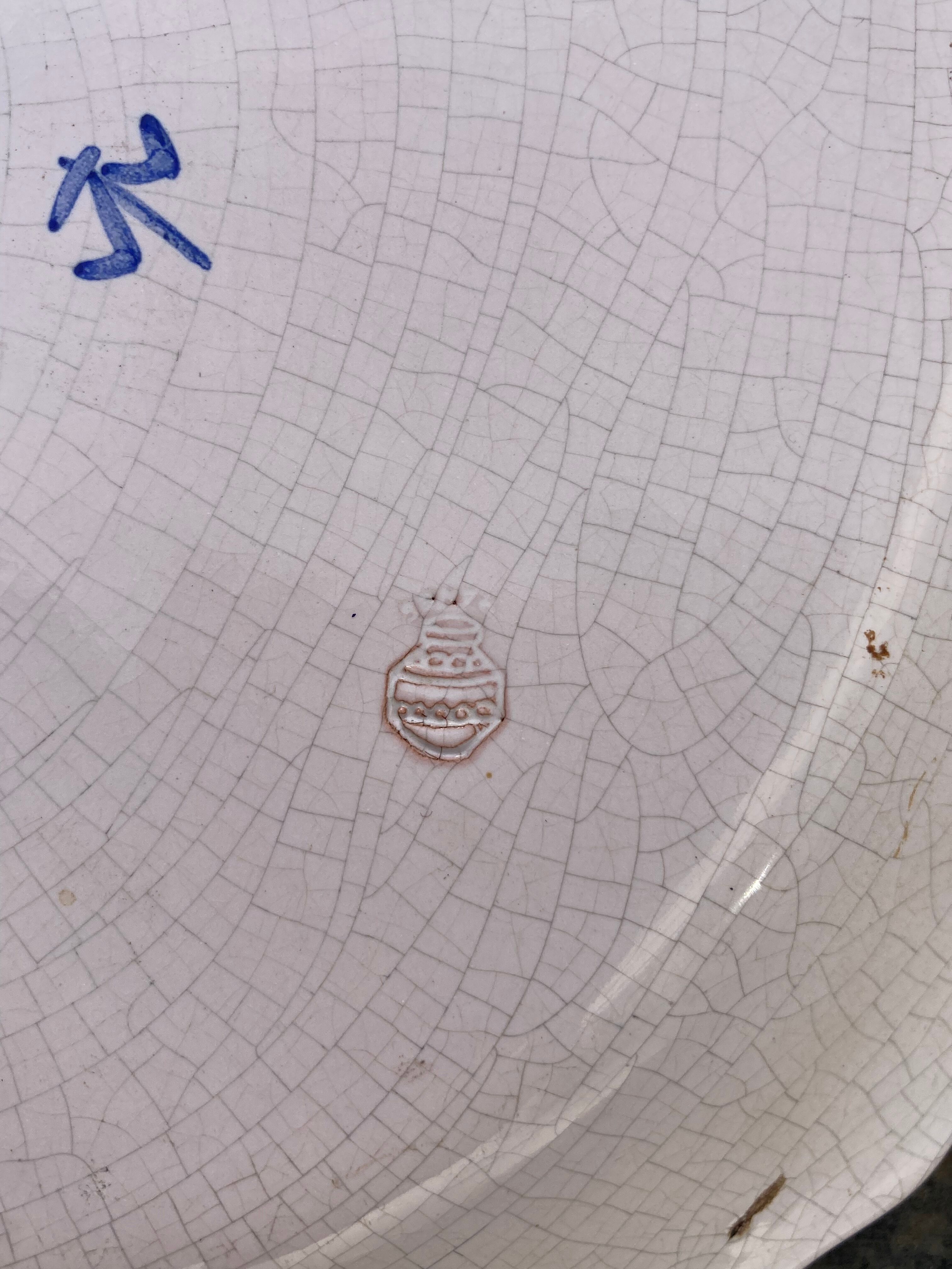 Quimper plate signed with rooster decoration in yellow enamelled ceramic old