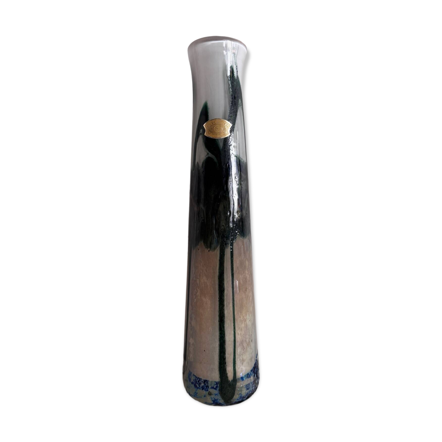 Multi-layered glass vase by Val-Saint-Lambert 20th century