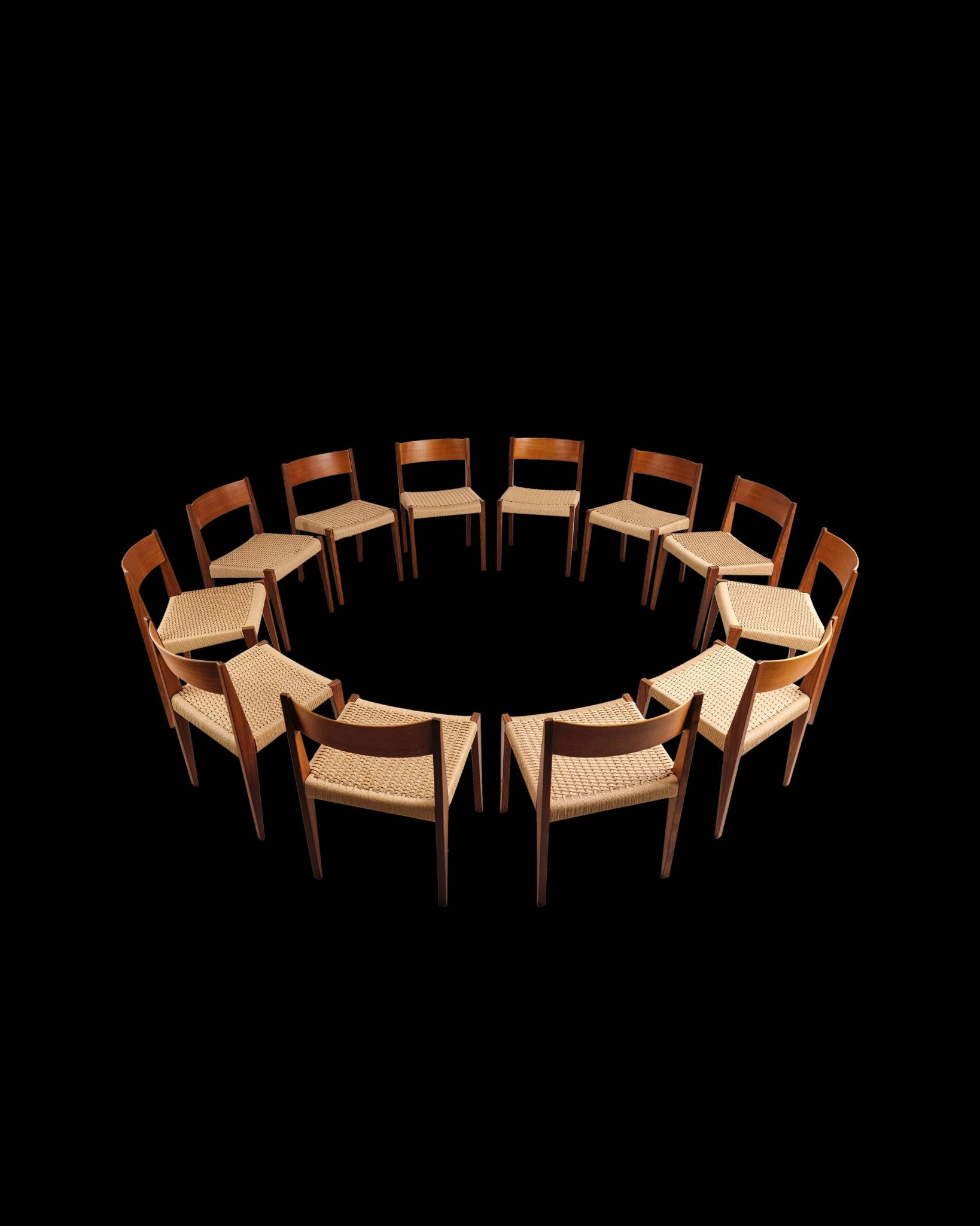 Set of 12 Pia chairs by Poul Cadovius, Denmark, 1950s
