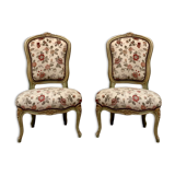 Paire de chaises chauffeuses de style Louis XV époque XIXeme