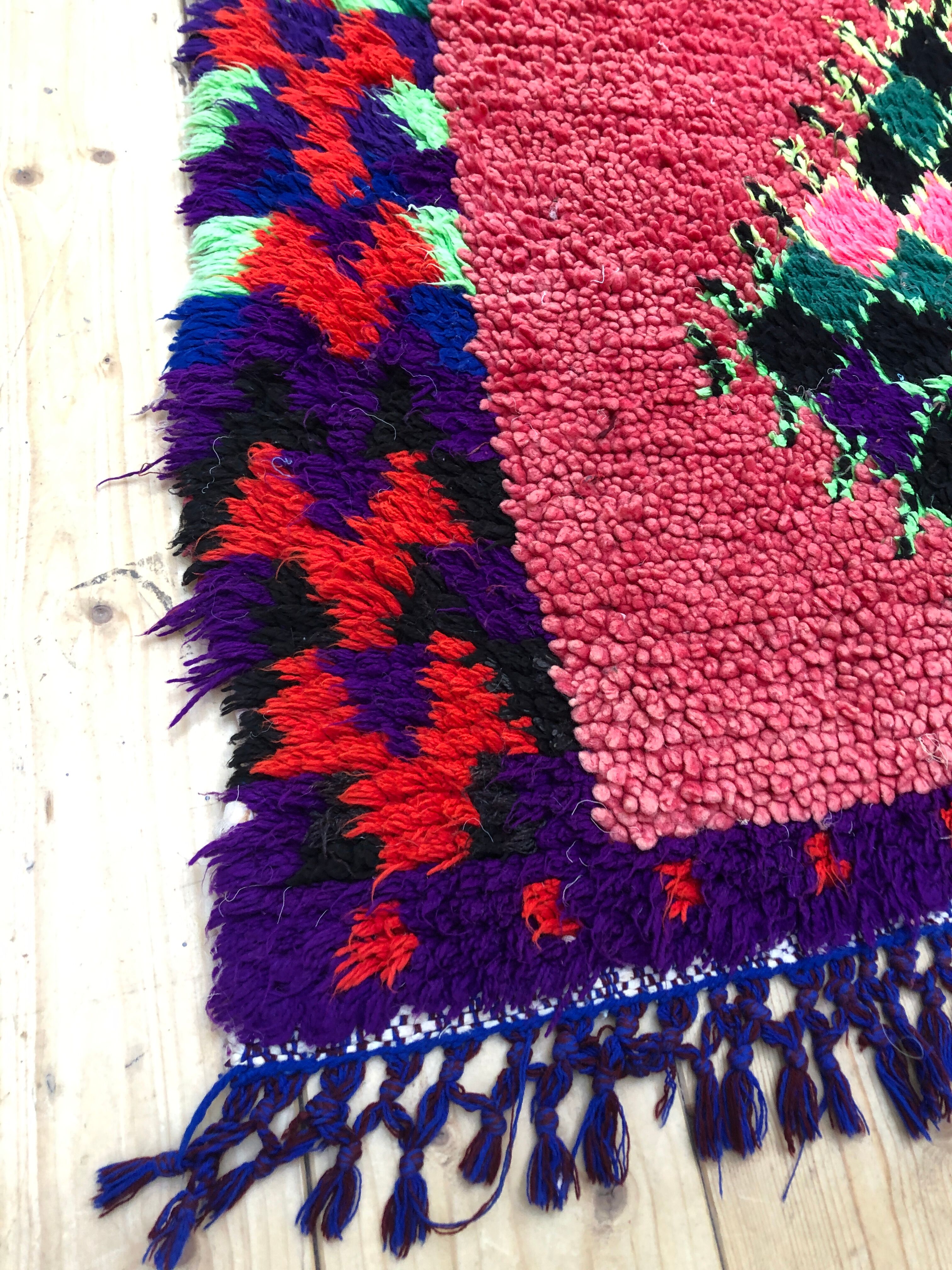 Moroccan Berber carpet old Azilal corridor 2,4x0.9m