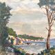 Old watercolor seaside landscape signed A. Brun