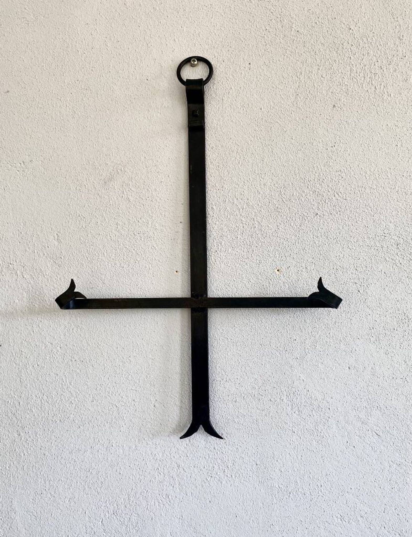 Ceramics by B. Buffat and its wrought iron support, 1970s