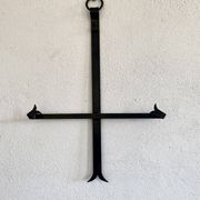 Ceramics by B. Buffat and its wrought iron support, 1970s