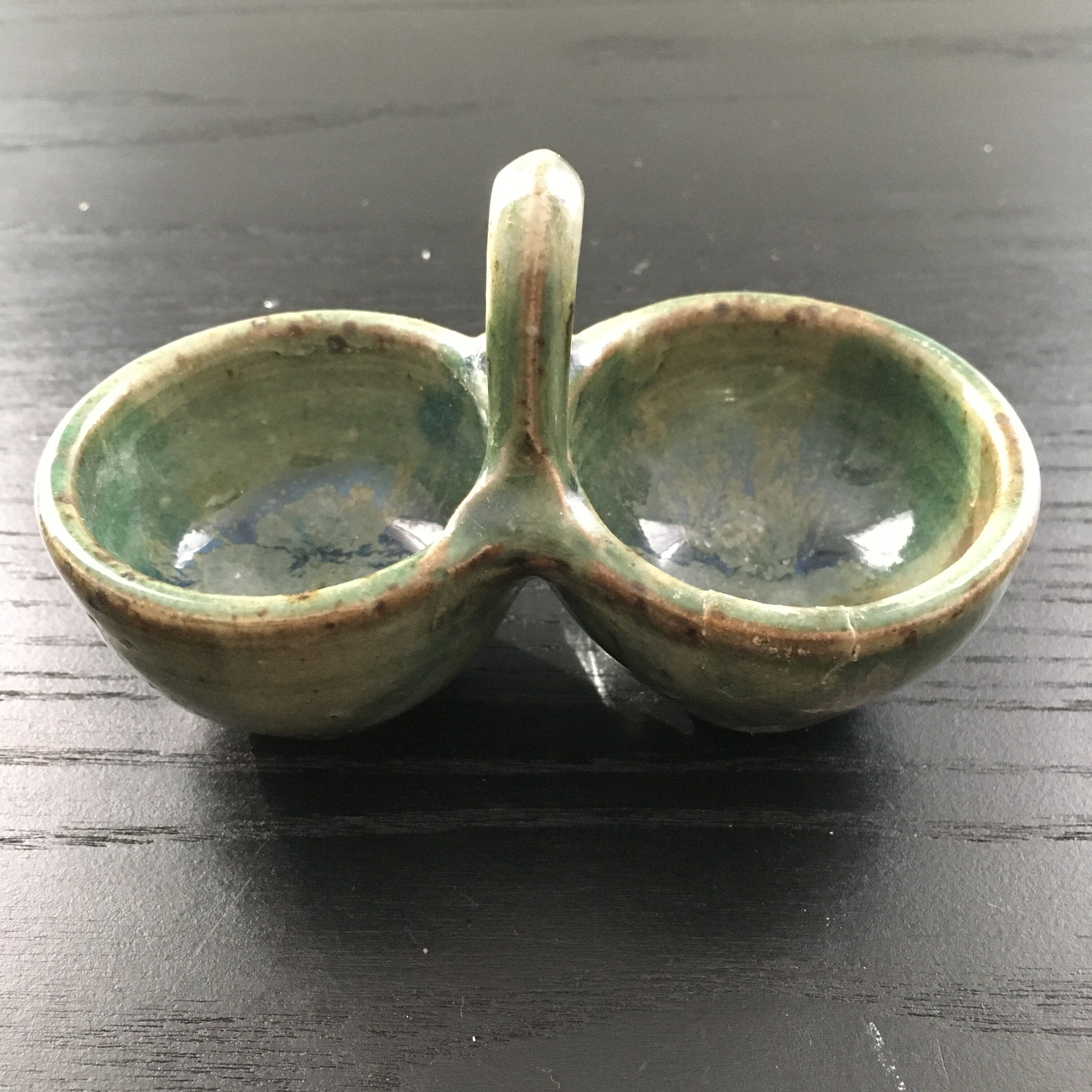 Serviteur sel poivre vert flammé