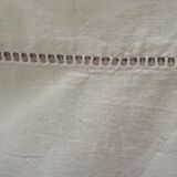 Old sheet in mixed fabric in ecru/beige color