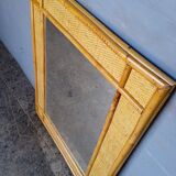 Vintage rattan mirror epoch 70s