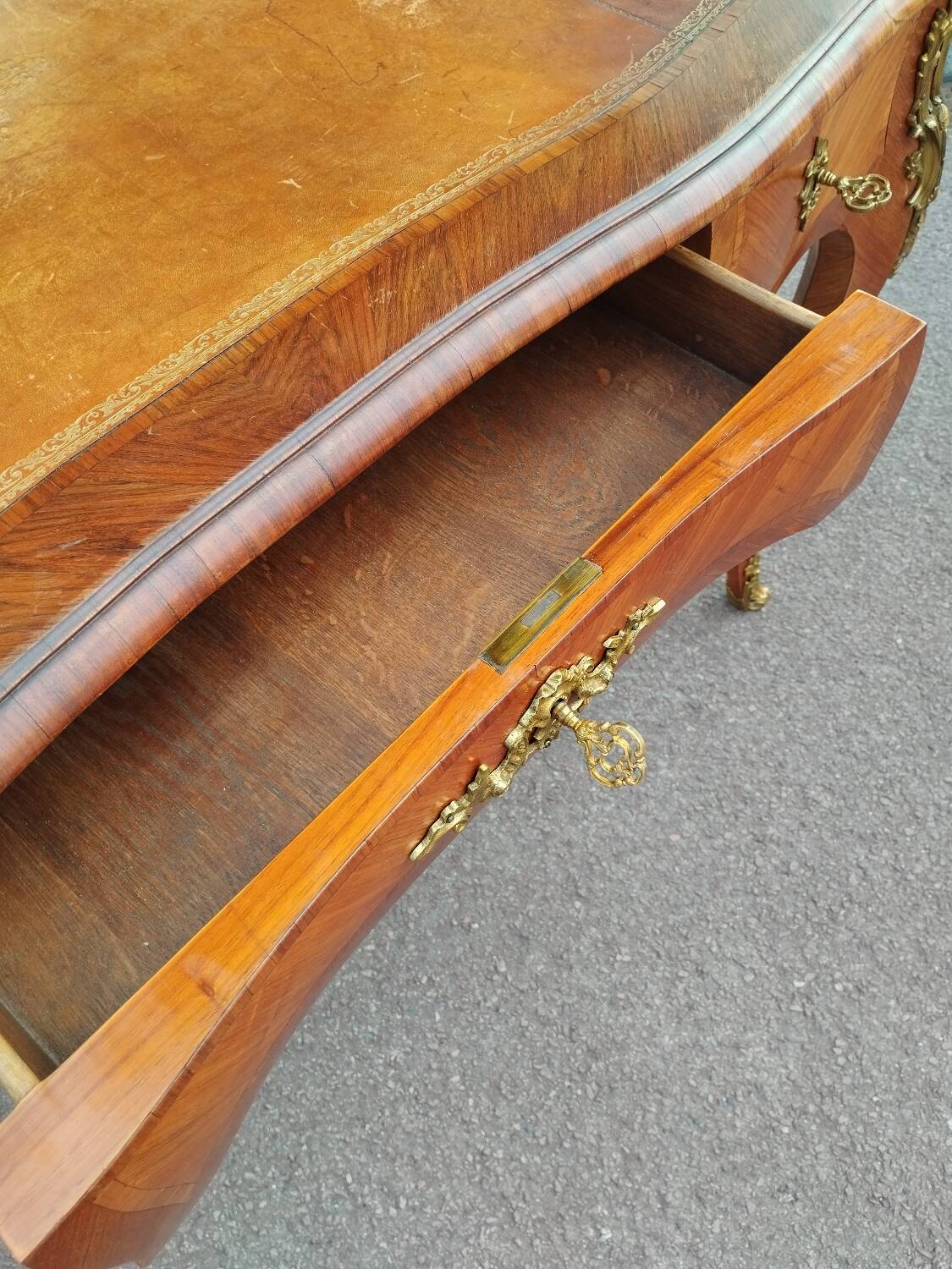 antique Louis XV style marquetry desk