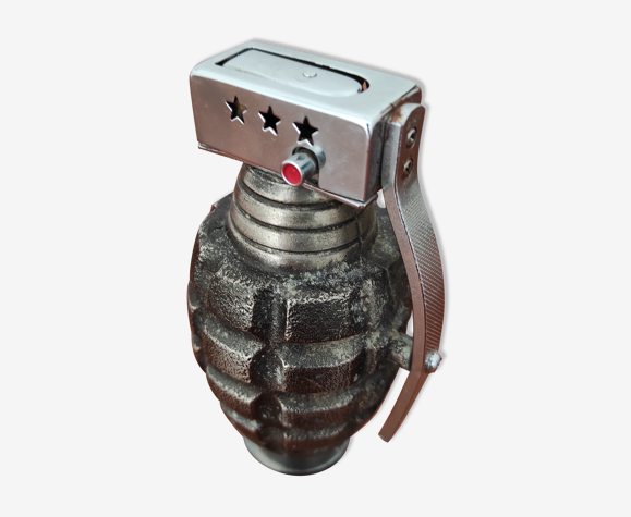 Briquet de table vintage en métal forme grenade marque pgl fabrication  japonaise | Selency