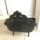 Cast iron fireplace cradle log holder