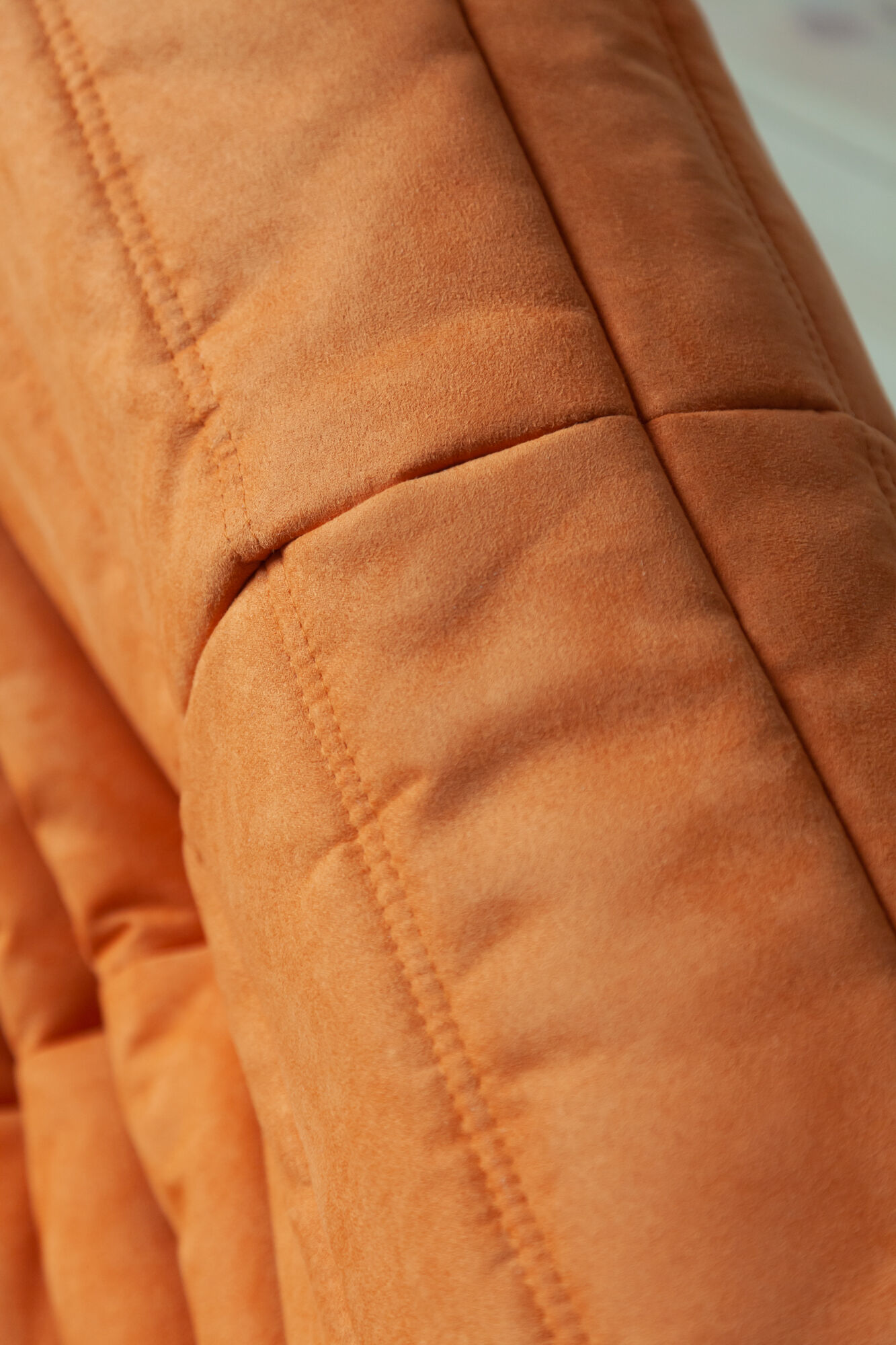 Togo orange microfibre armchair model designed by Michel Ducaroy 1973