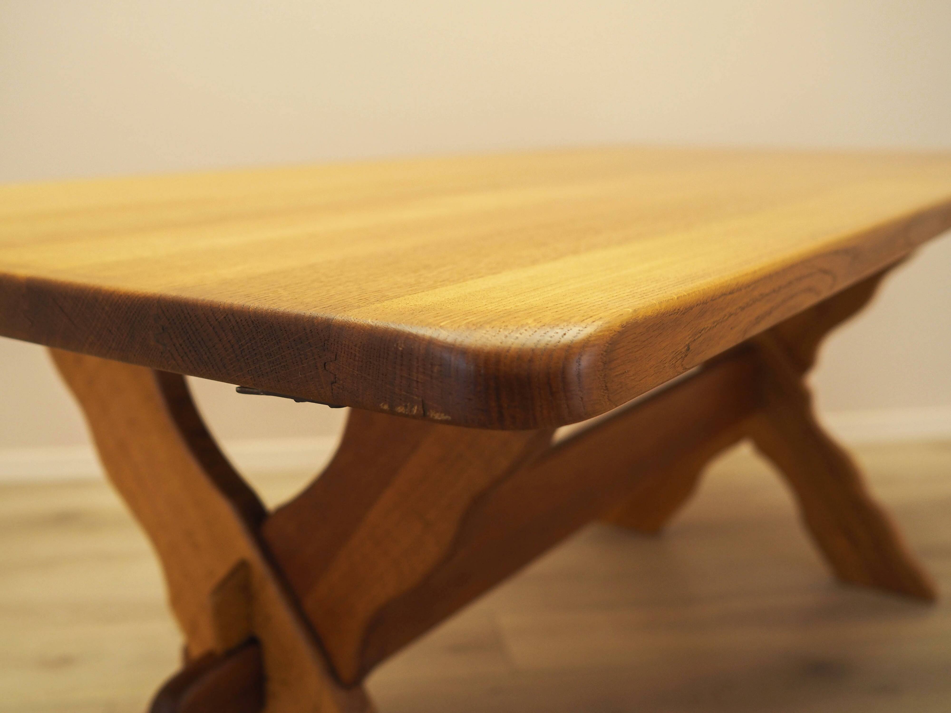 Solid oak dining table by Henning Kjærnulf, Denmark, 1960s
