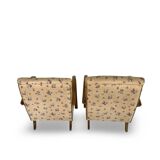 Ensemble de fauteuils Art Déco avec accoudoirs en hêtre arqués.