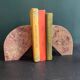 Pair of French vintage marble bookends, art Deco