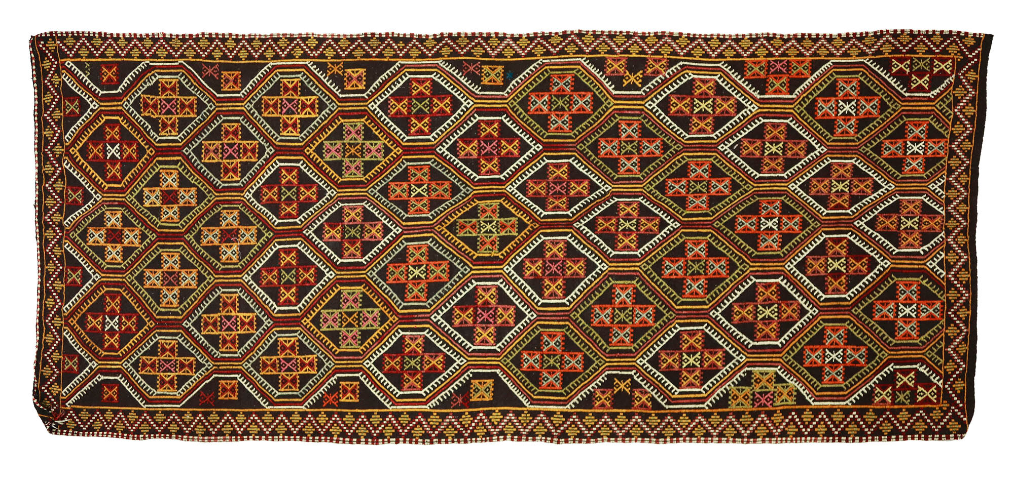 Anatolian handmade kilim rug 350 cm x 151 cm