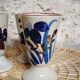 Set of 3 mazagrans in glazed sandstone floral decoration