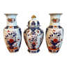 Ensemble de trois pièces en porcelaine Imari avec motif floral, porcelaine japonaise vintage Eiwa Kinsei