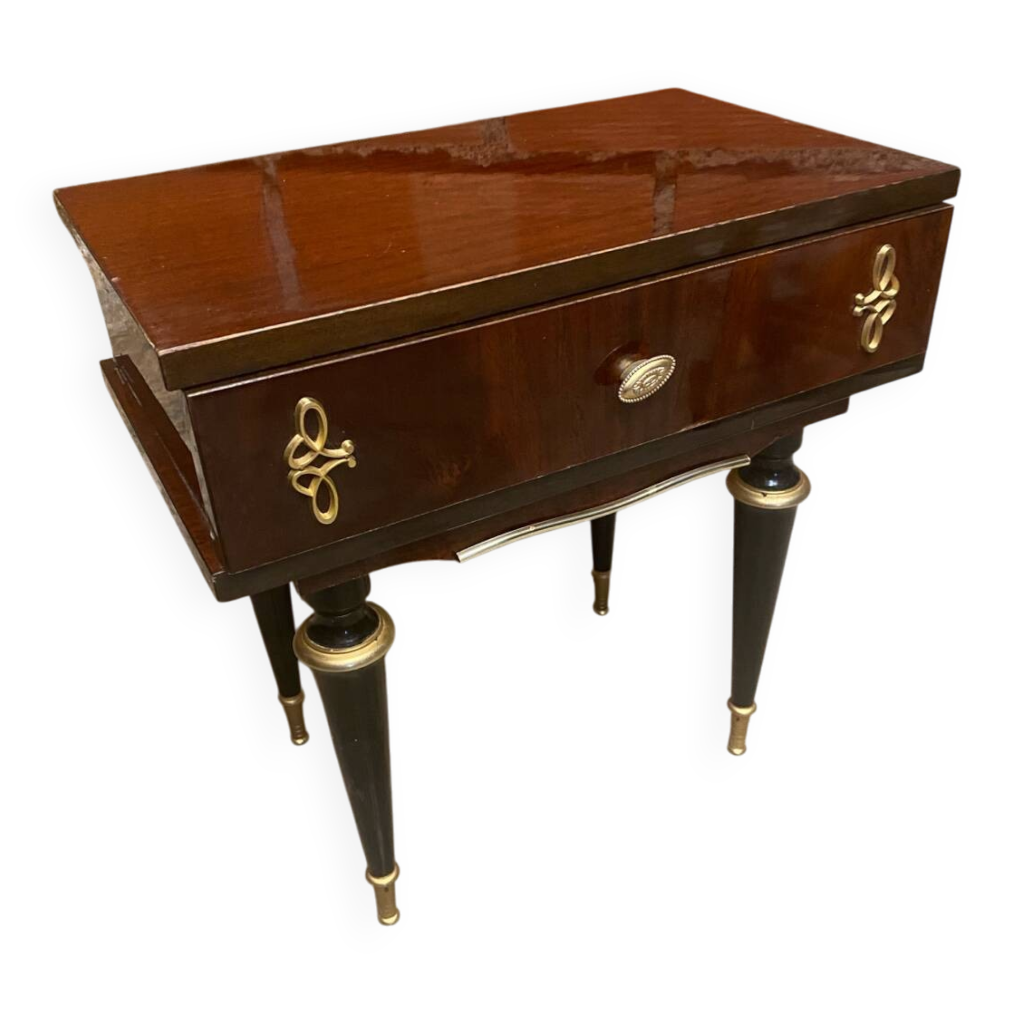 Antique bedside table. Furniture number 252. Wooden table. Wood La.