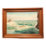 Late 20th Century Seascape Oil Painting, Framed