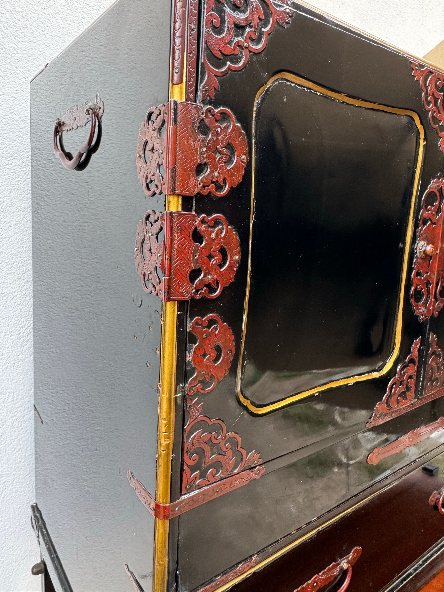 Japanese lacquered tansu from the early 20th century.