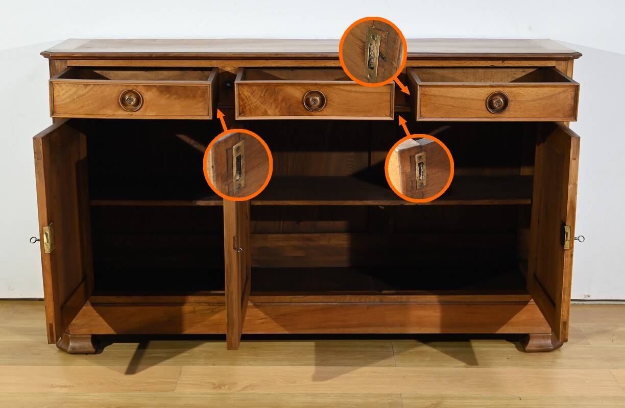 3-door walnut sideboard, late 19th century