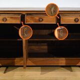 Buffet 3 portes en noyer, fin XIXème
