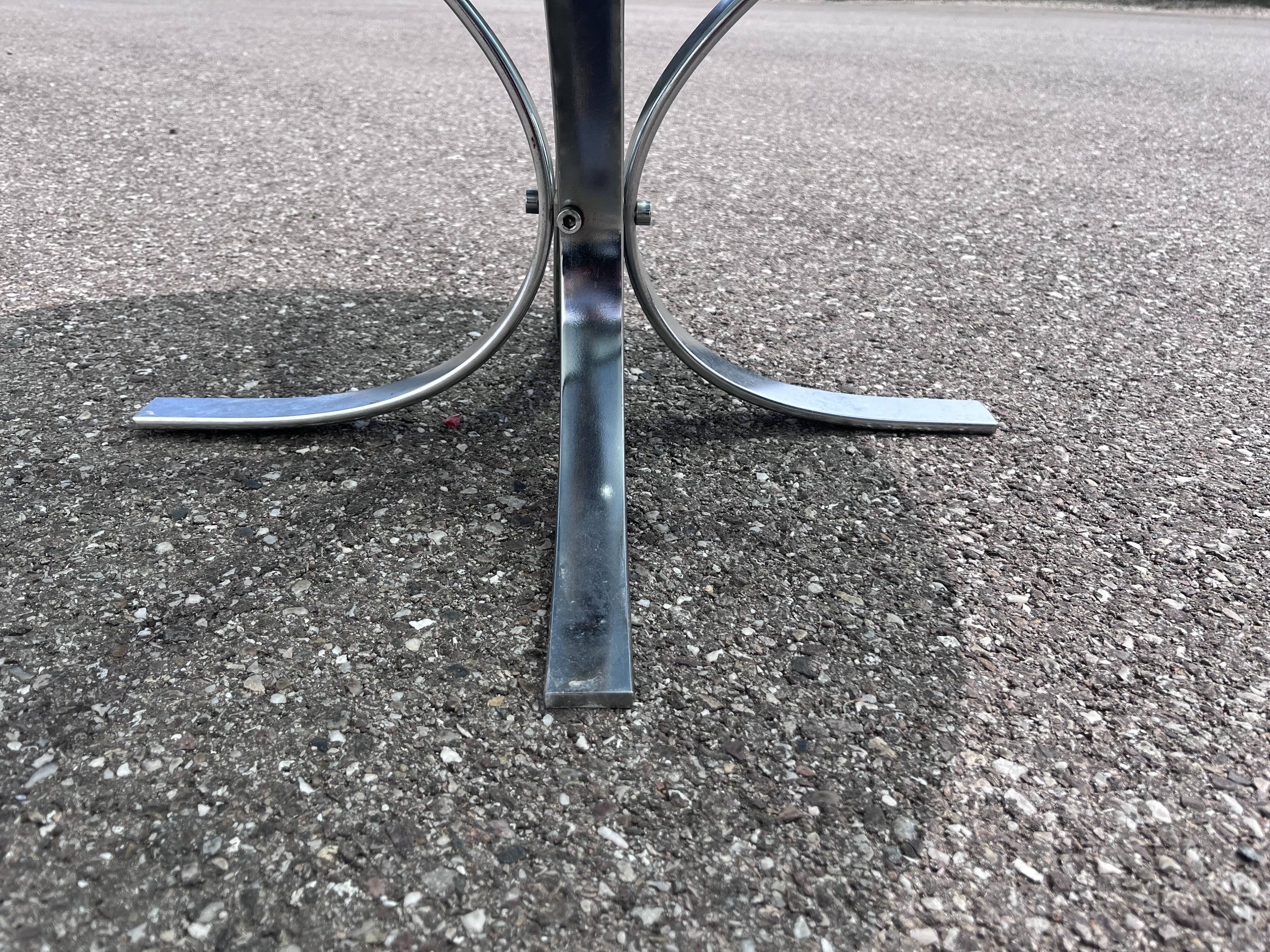 Coffee table, 70s smoked glass and chrome