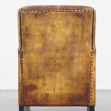Art Deco sheep leather armchair with a lot of character