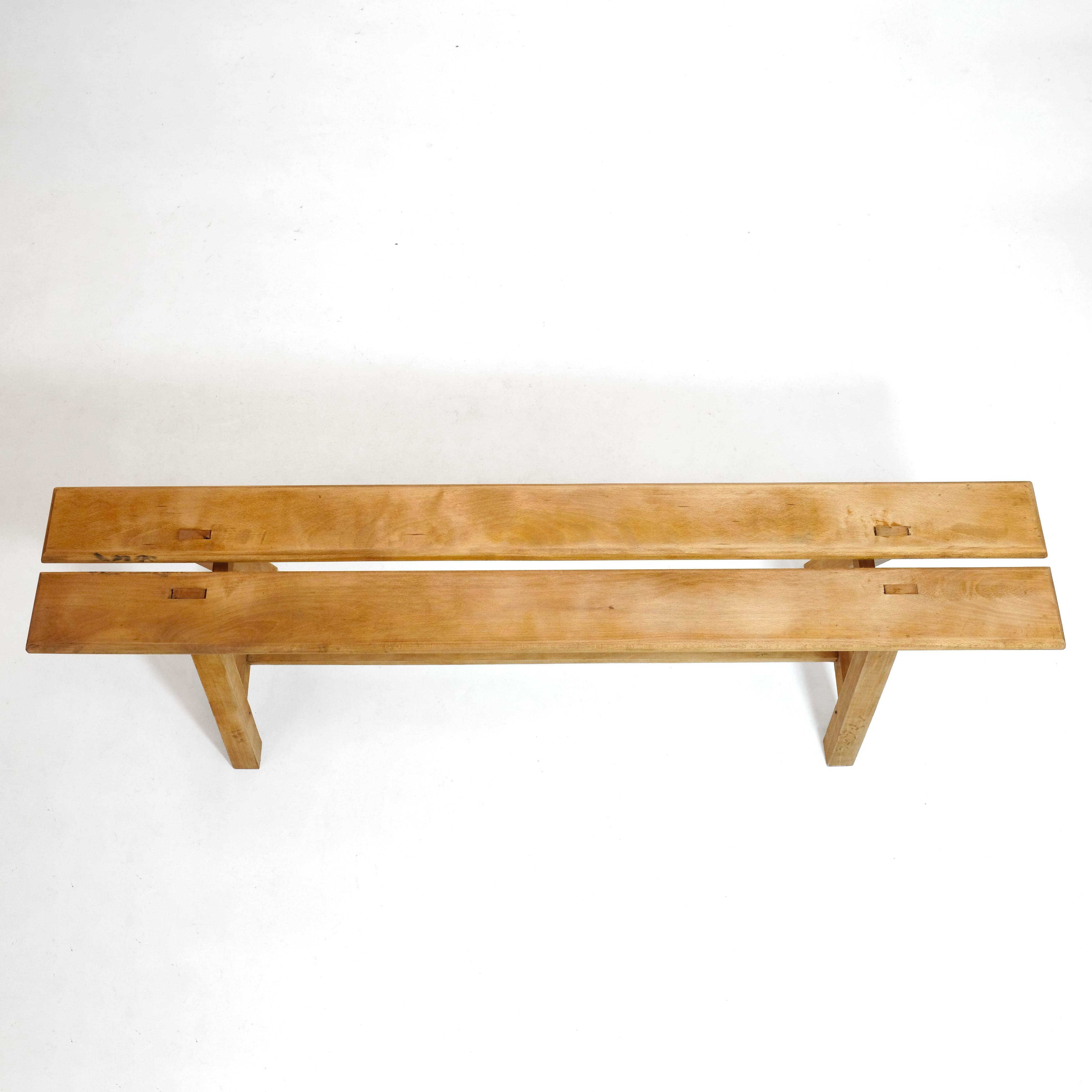 3-seater bench in solid wood from the 80s-90s.