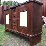 Vintage René Gabriel sideboard with 2 doors and 4 drawers in beech.