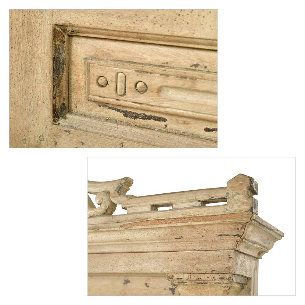 Antique Indian double-leaf door in carved solid wood