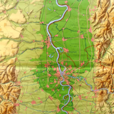 Map of the district of Rhenish Hesse and Palatinate 215 cm