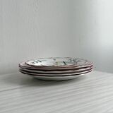 5 plates with colorful Sarreguemines floral designs.