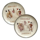 2 iron earth dessert plates HB Choisy le Roi card game theme
