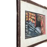 Miniature drawing under glass