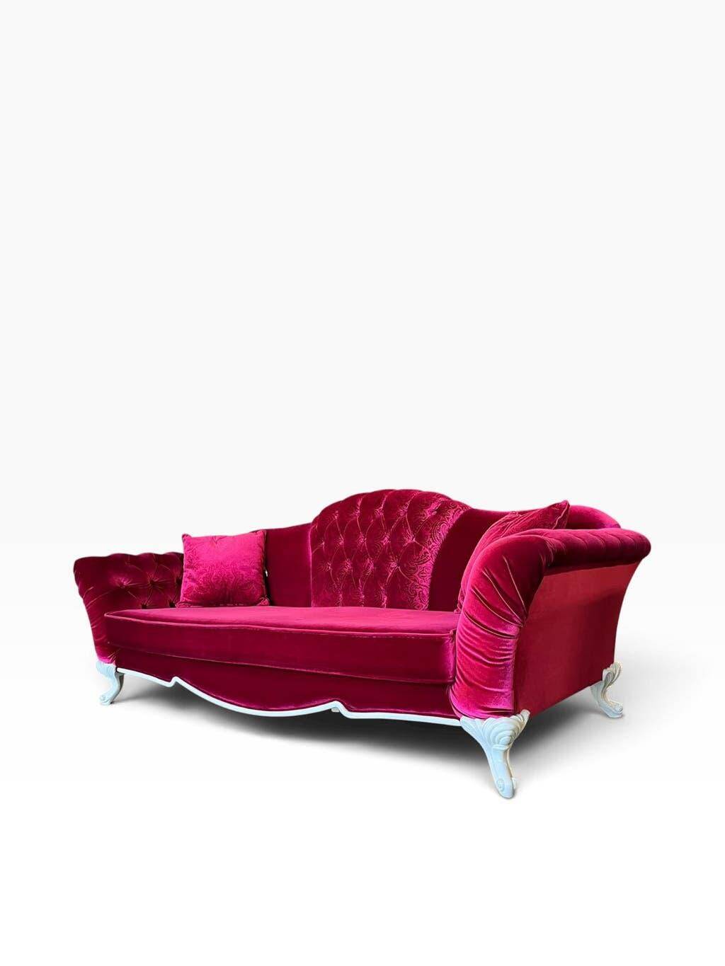 XL vintage fuchsia baroque armchair/sofa