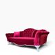 XL vintage fuchsia baroque armchair/sofa