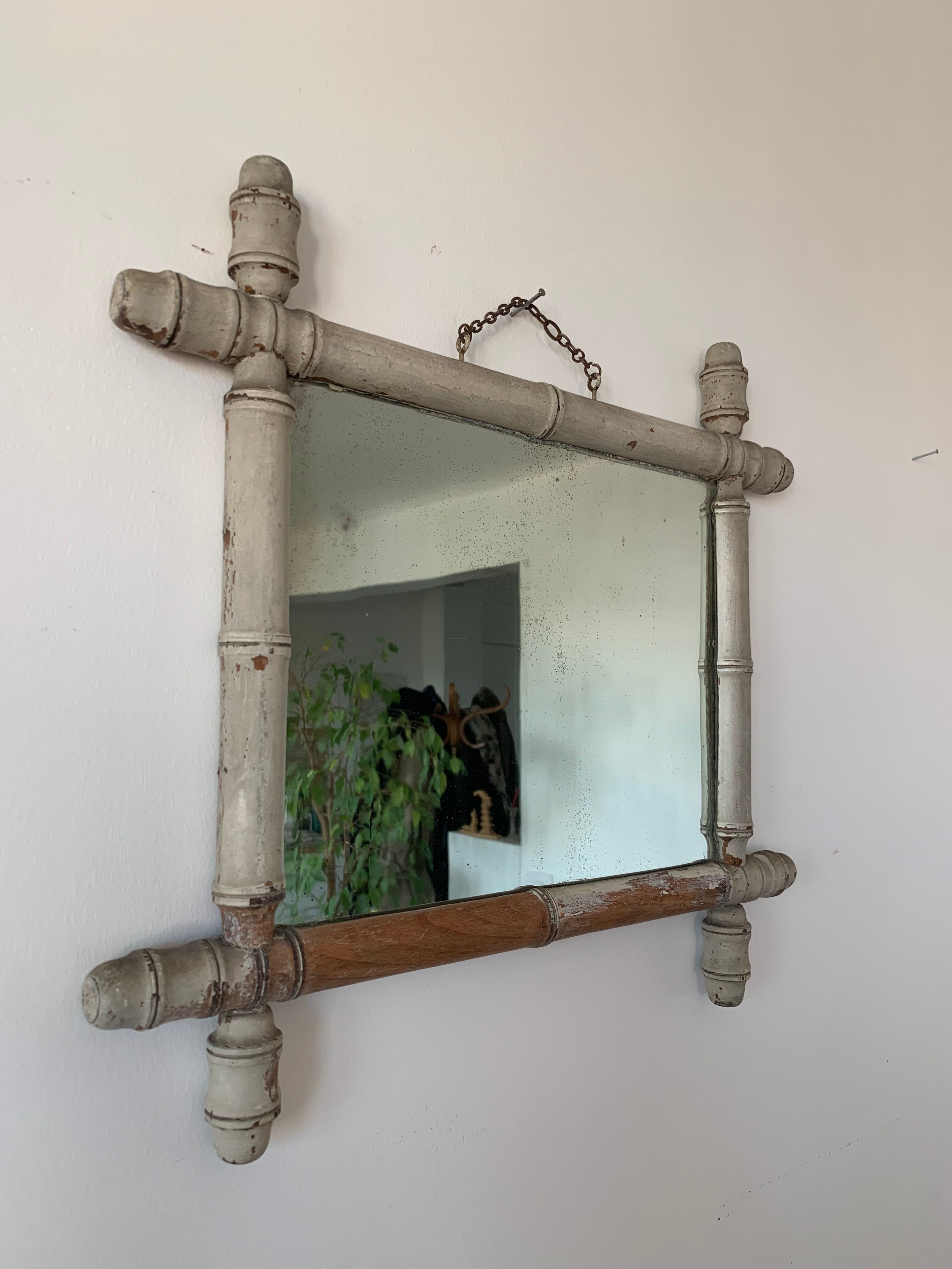 Miroir bambou ancien