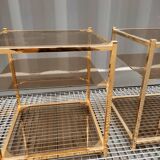 Sofa ends.in gilded metal and glass