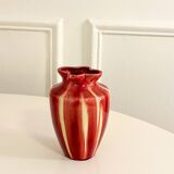Glazed ceramic vase, Flower neck, Bordeaux, 1970 - 17 X 13 cmV