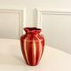 Vase en céramique vernissée bordeaux, encolure fleur, 1970