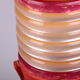 Ensemble de lampes de table rembourrées en cuir orange français années 1960