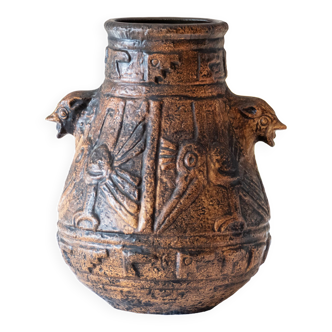 Grand vase aztèque Jasba 1960