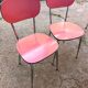 2 chaises en formica rouge années 70